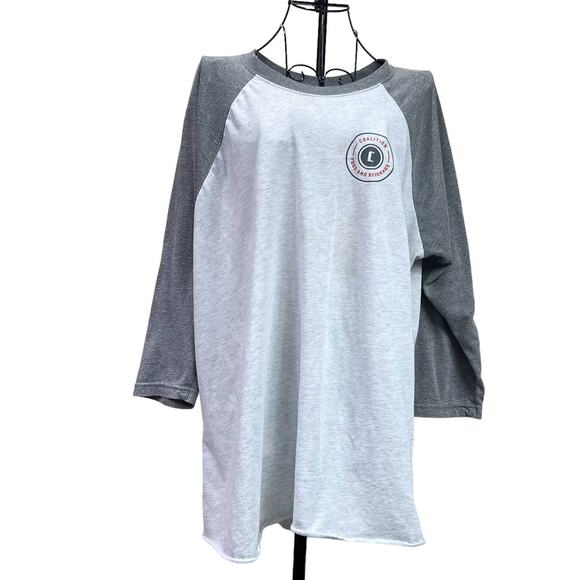Next Level 3/4 Raglan Sleeve Jersey T-Shirt Top Large Heathered Gray Light Gray - Picture 1 of 9